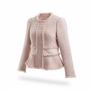 Rebecca Taylor Pink Tweed Boucle Blazer Jacket Size 0